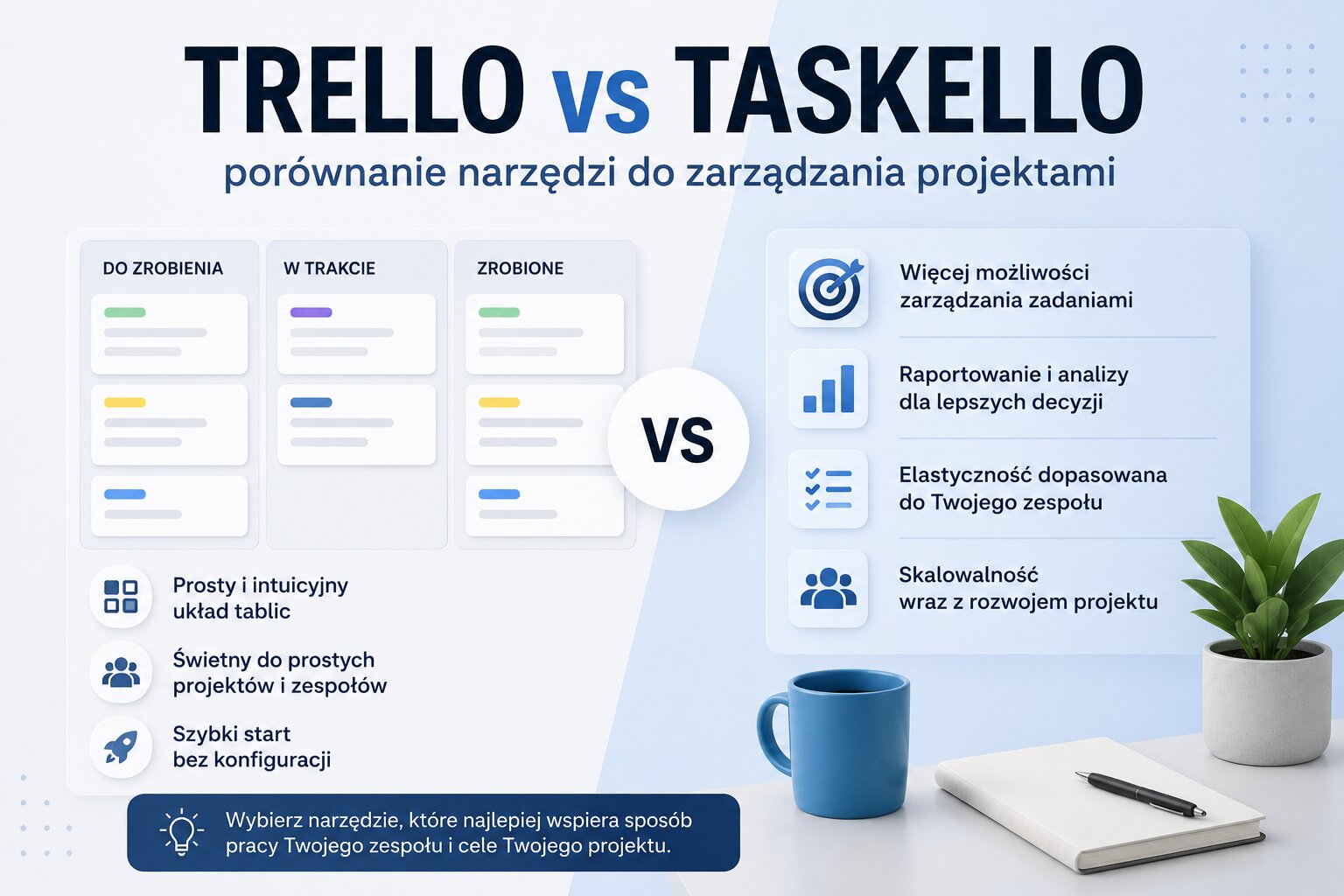 Trello vs Taskello - porównanie narzędzi do zarządzania projektami